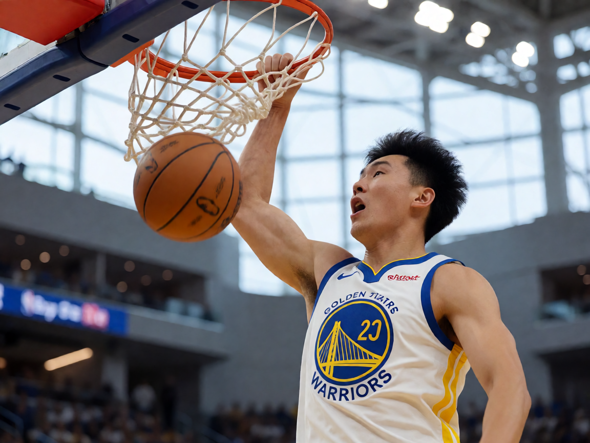 NBA球星在篮下完成扣篮的精彩瞬间